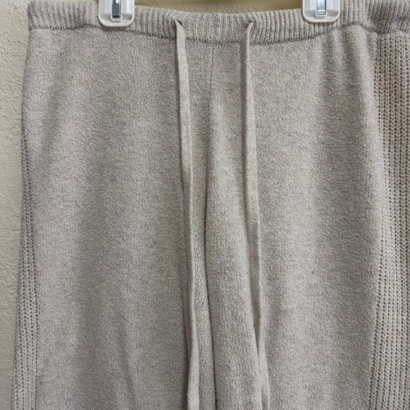 Auden Women's Oatmeal Knit Lounge Pants Drawstring Waist Wide Leg Size Medium - Picture 4 of 9